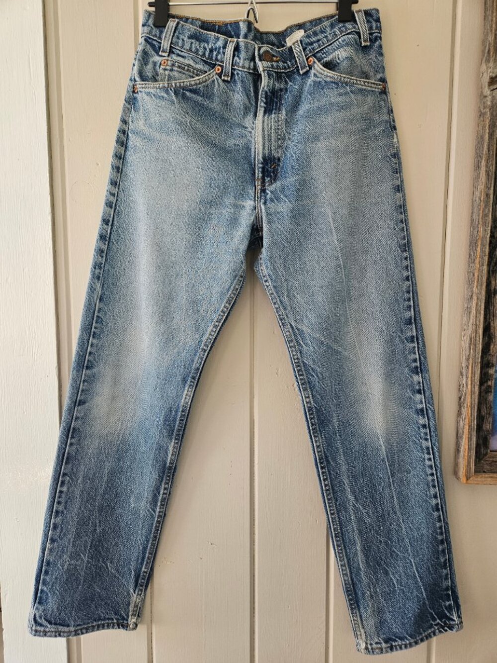 Vintage 90s Levis 505 Orange Tab Jeans Light Wash 33x30